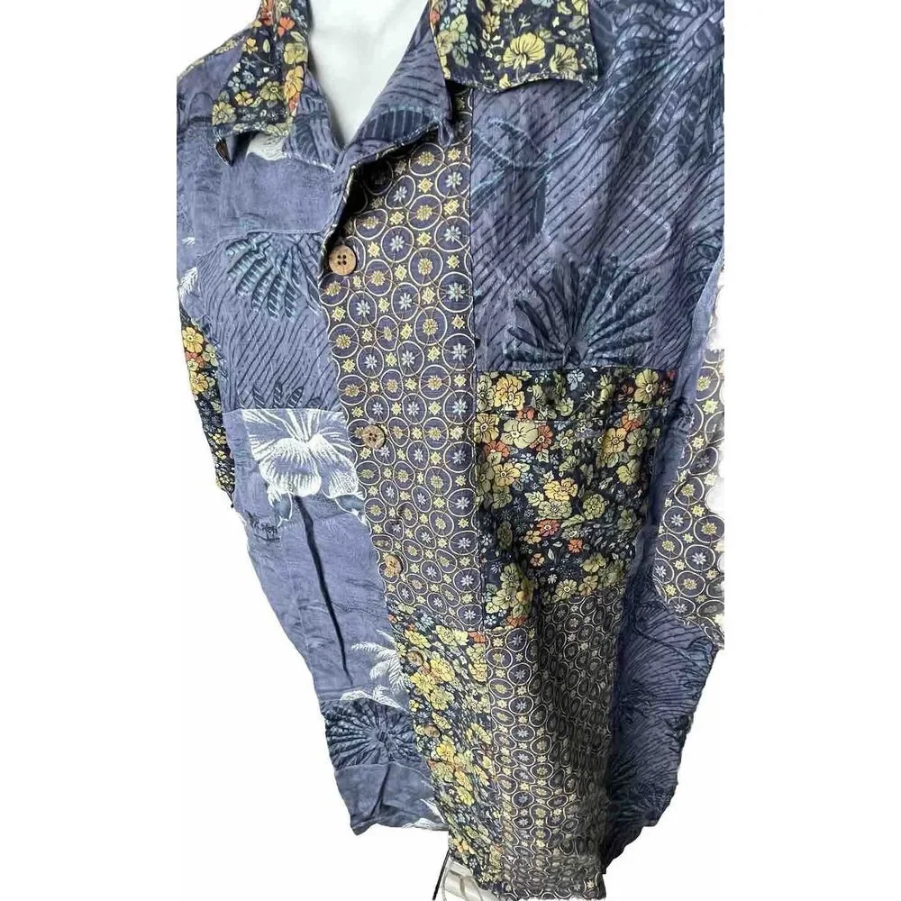 TOMMY BAHAMA Men's S/S Shirt, Sewn Patchwork Pattern,‎ XL - Picture 7 of 11